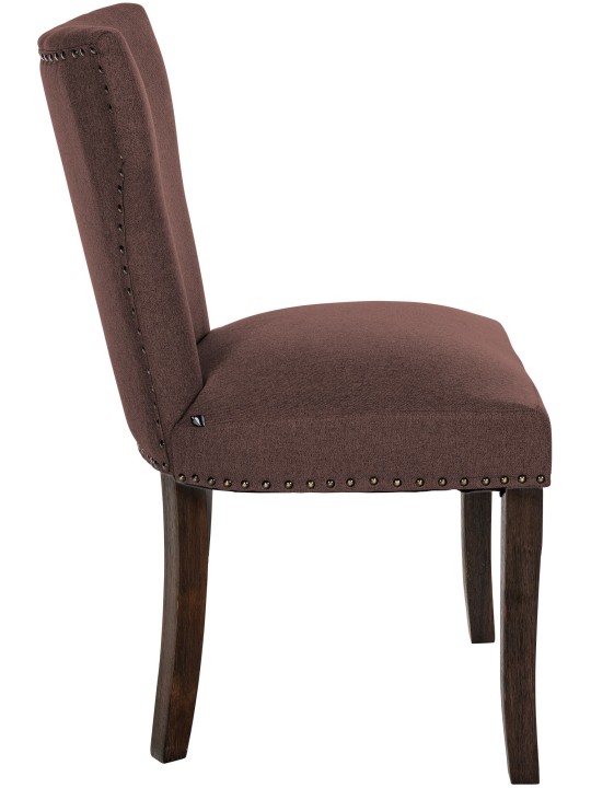 Sæt med 2 spisestuestole Zadar stof antik-mørk, brun Sæt med 2 spisestuestole Zadar stof antik-mørk, brun