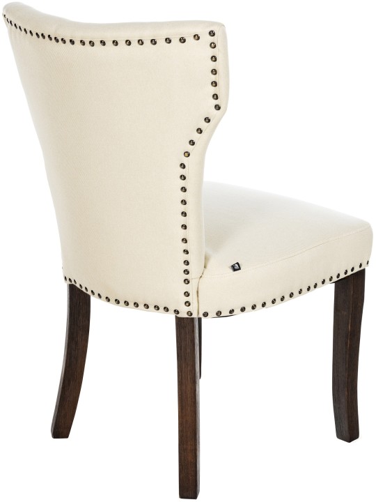 Sæt med 2 spisestuestole Zadar stof antik-mørk, creme Sæt med 2 spisestuestole Zadar stof antik-mørk, creme