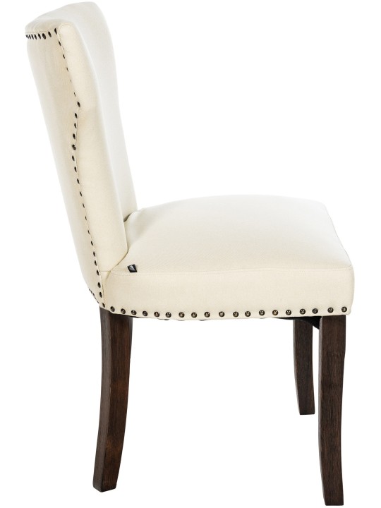 Sæt med 2 spisestuestole Zadar stof antik-mørk, creme Sæt med 2 spisestuestole Zadar stof antik-mørk, creme