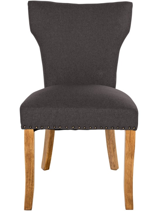 Sæt med 2 spisestuestole Zadar stof antique-light, mørkegrå Sæt med 2 spisestuestole Zadar stof antique-light, mørkegrå