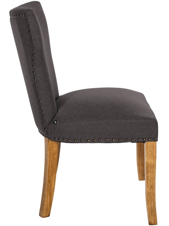 Sæt med 2 spisestuestole Zadar stof antique-light, mørkegrå Sæt med 2 spisestuestole Zadar stof antique-light, mørkegrå