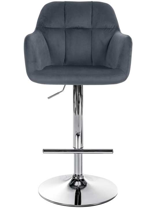 Barstol Natoma fløjlskrom, mørkegrå
