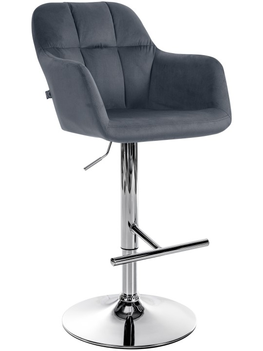 Barstol Natoma fløjlskrom, mørkegrå