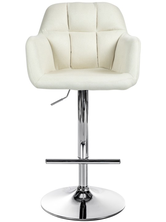 Barstol Natoma stof krom, creme Barstol Natoma stof krom, creme