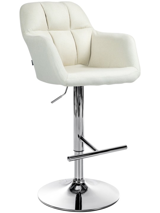 Barstol Natoma stof krom, creme Barstol Natoma stof krom, creme