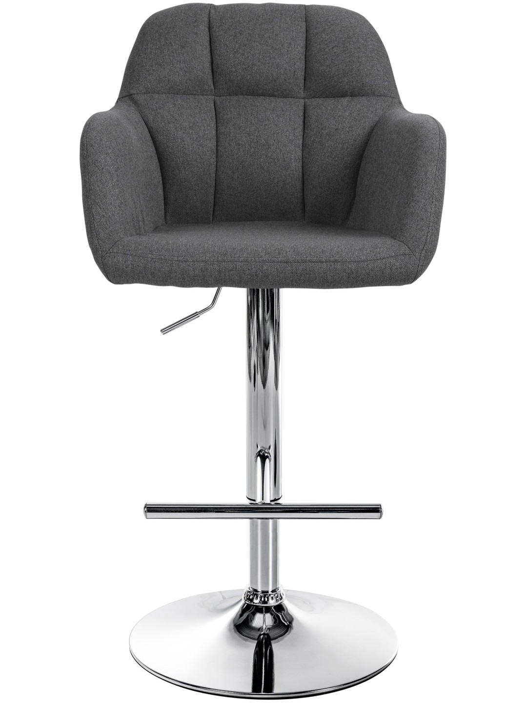 Barstol Natoma stof krom, mørkegrå