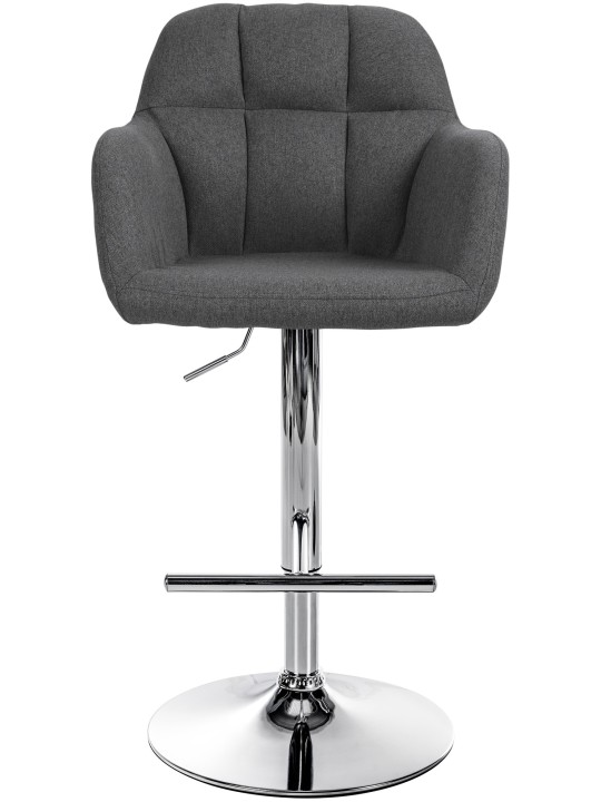 Barstol Natoma stof krom, mørkegrå