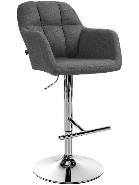 Barstol Natoma stof krom, mørkegrå