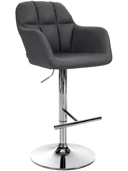 Barstol Natoma imiteret læder krom, sort