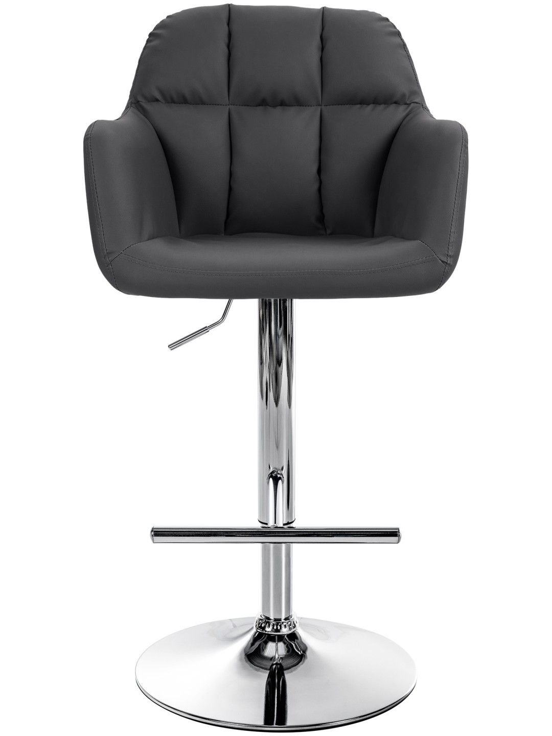 Barstol Natoma imiteret læder krom, sort