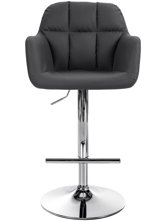 Barstol Natoma imiteret læder krom, sort