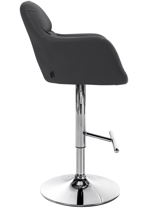 Barstol Natoma imiteret læder krom, sort