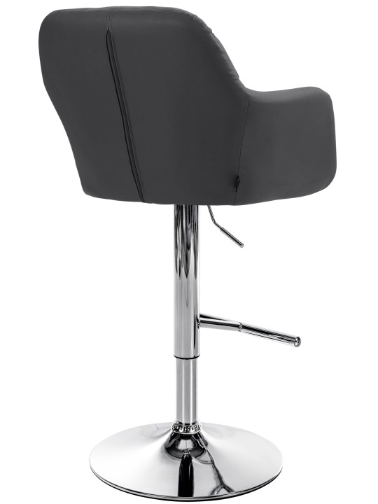 Barstol Natoma imiteret læder krom, sort