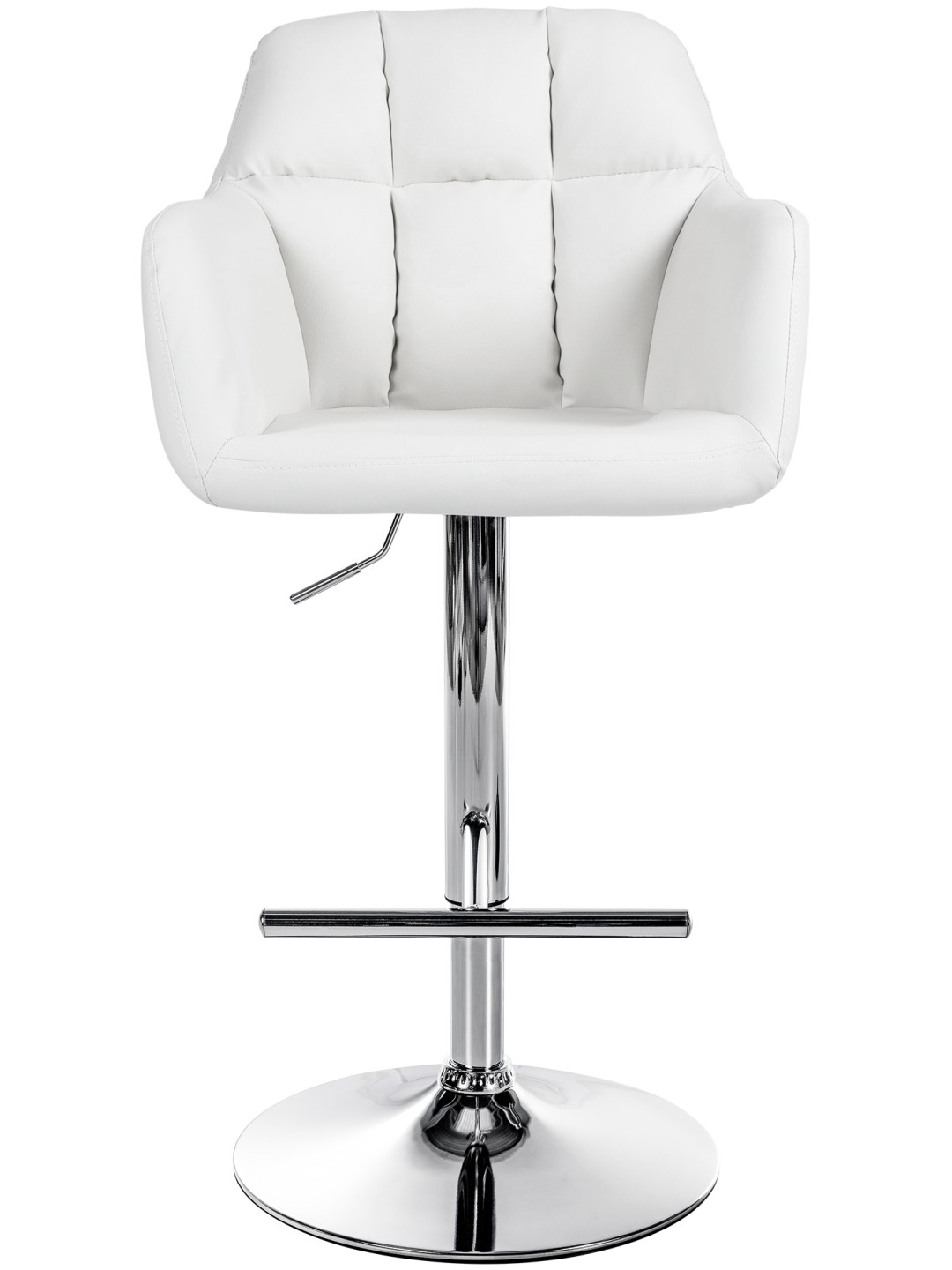 Barstol Natoma imiteret læder krom, hvid