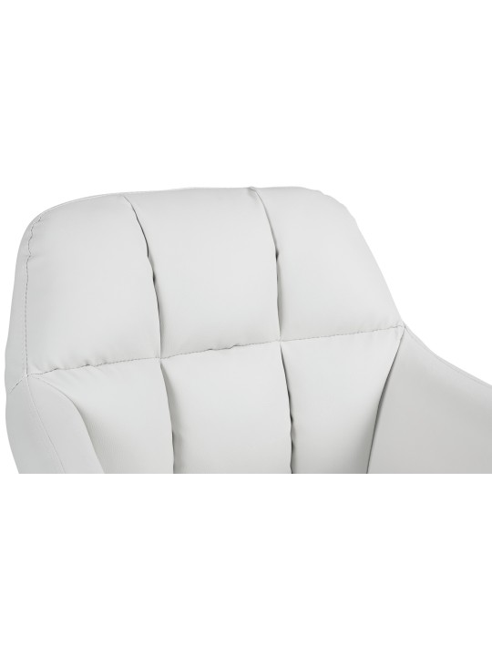 Barstol Natoma imiteret læder krom, hvid