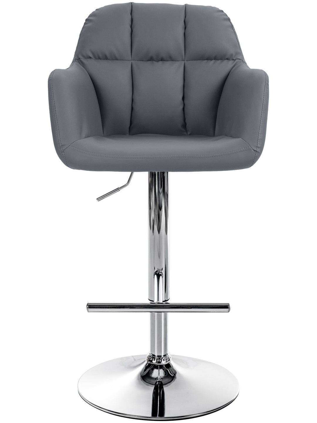 Barstol Natoma imiteret læder krom, grå