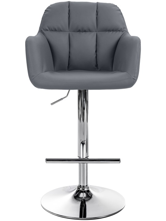 Barstol Natoma imiteret læder krom, grå