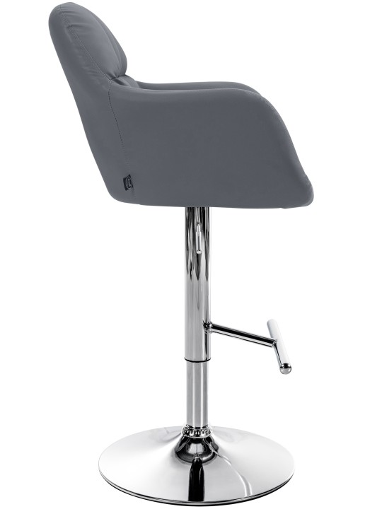 Barstol Natoma imiteret læder krom, grå