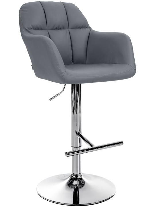 Barstol Natoma imiteret læder krom, grå