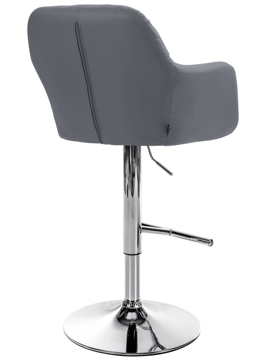 Barstol Natoma imiteret læder krom, grå