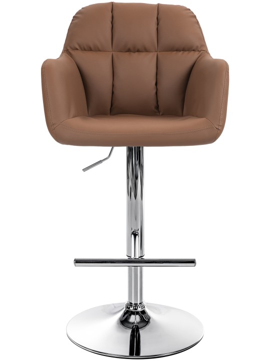 Barstol Natoma imiteret læder krom, lysebrun