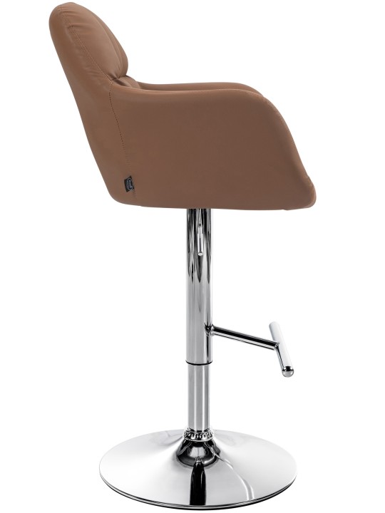 Barstol Natoma imiteret læder krom, lysebrun