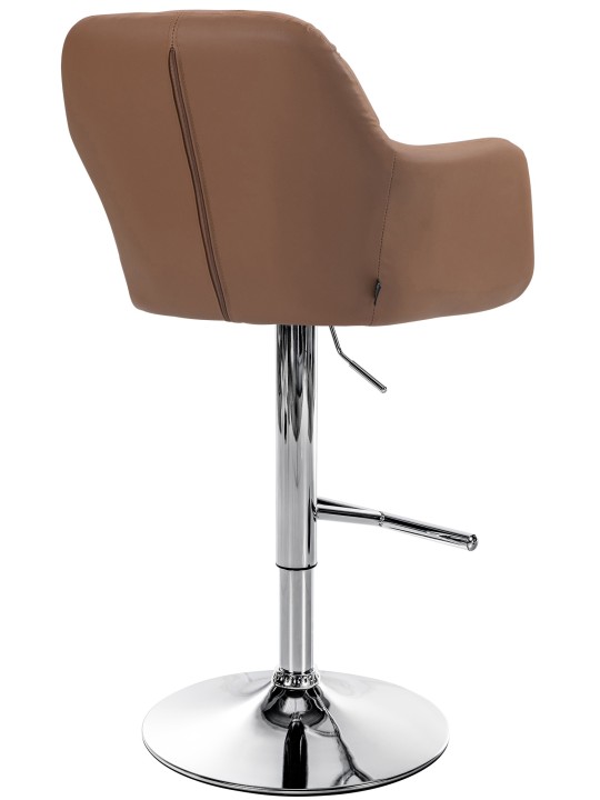 Barstol Natoma imiteret læder krom, lysebrun