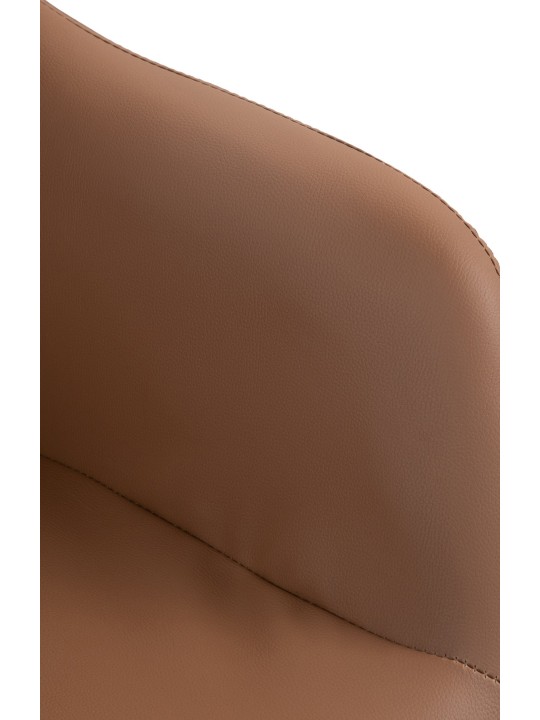 Barstol Natoma imiteret læder krom, lysebrun