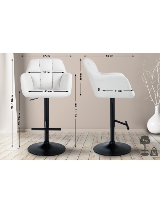 Barstol Natoma imiteret læder, hvid Barstol Natoma imiteret læder, hvid