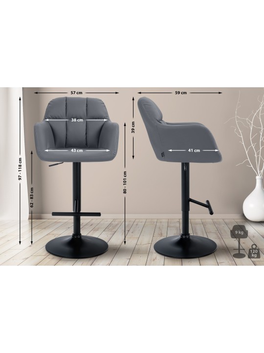 Barstol Natoma imiteret læder, grå Barstol Natoma imiteret læder, grå