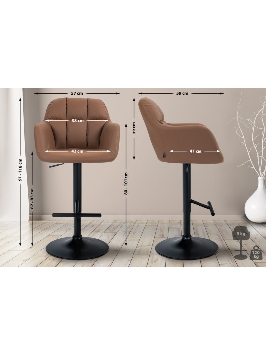 Barstol Natoma imiteret læder, lysebrun