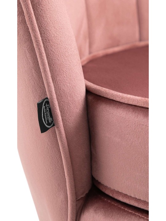 Stol Rosita fløjl, lyserød
