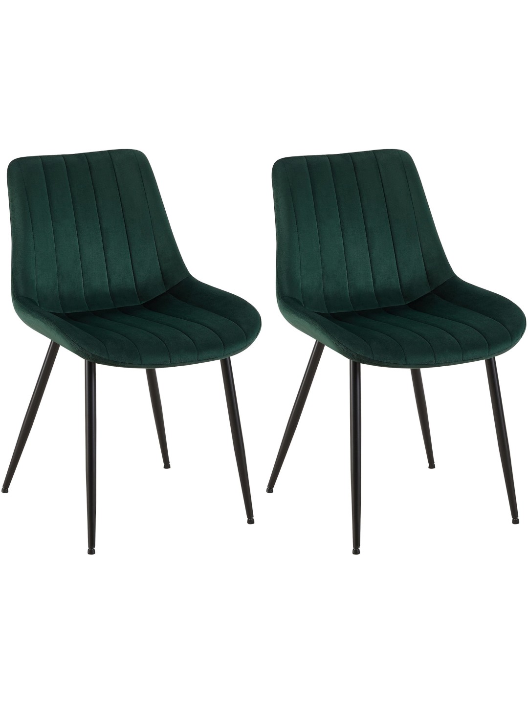 Sæt med 2 stole Rahden velvet, grøn