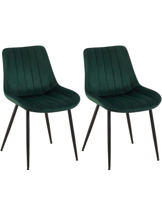 Sæt med 2 stole Rahden velvet, grøn