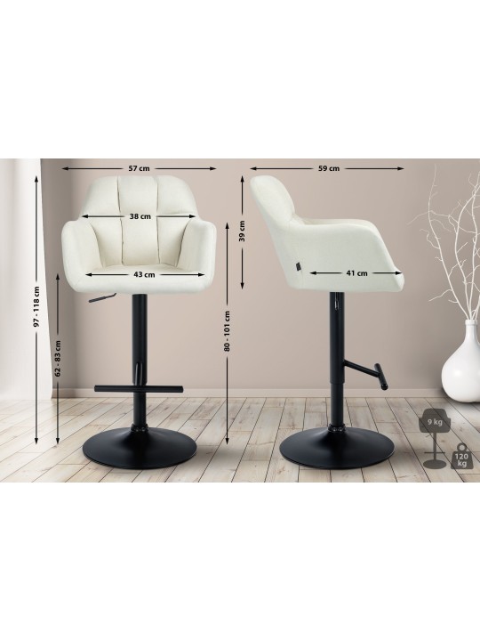 Barstol Natoma stof, creme