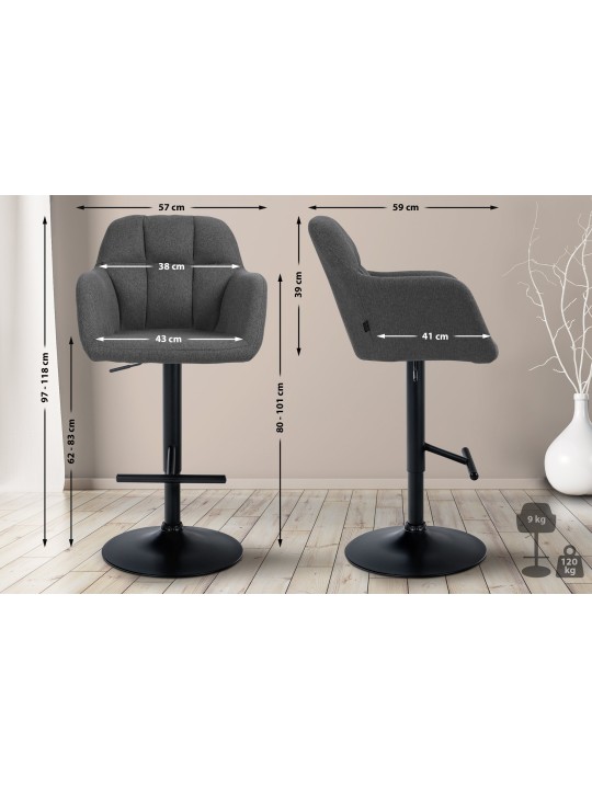 Barstol Natoma stof, mørkegrå Barstol Natoma stof, mørkegrå