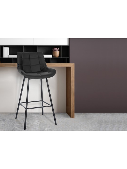 Barstol Weston imiteret læder, sort