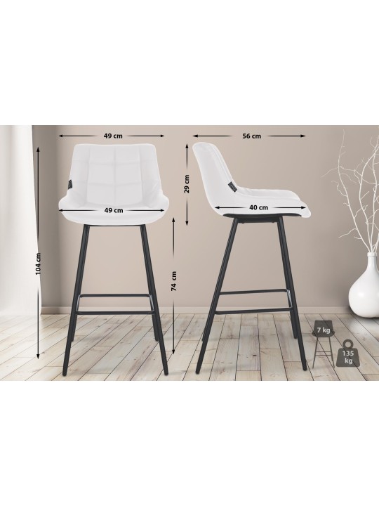 Barstol Weston imiteret læder, hvid