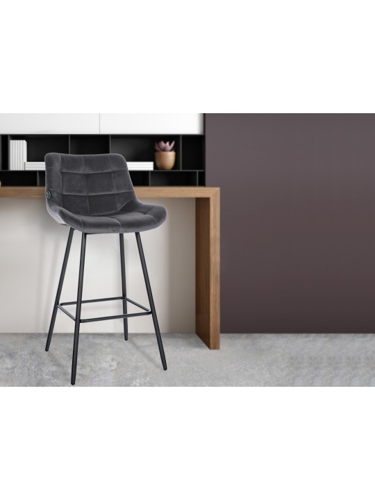 Barstol Weston velvet, mørkegrå