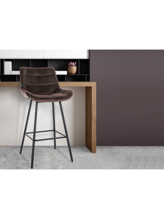 Barstol Weston velvet, brun