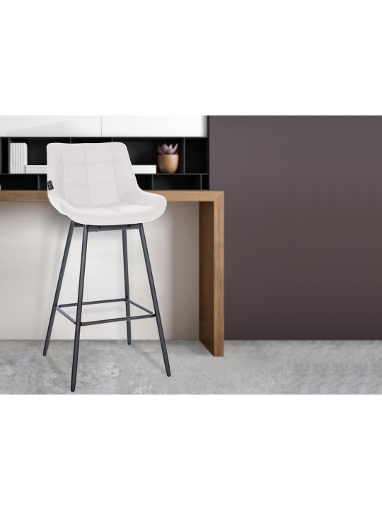 Weston drejelig barstol imiteret læder, hvid