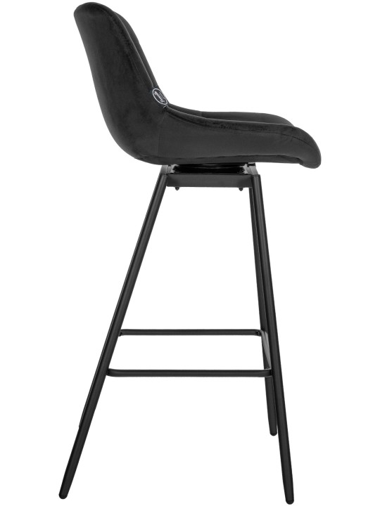 Weston Swivel Bar Stool Velvet, sort