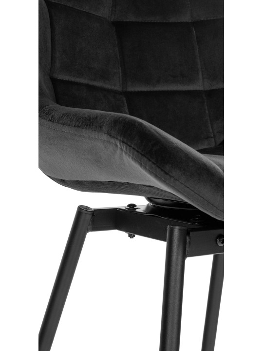 Weston Swivel Bar Stool Velvet, sort