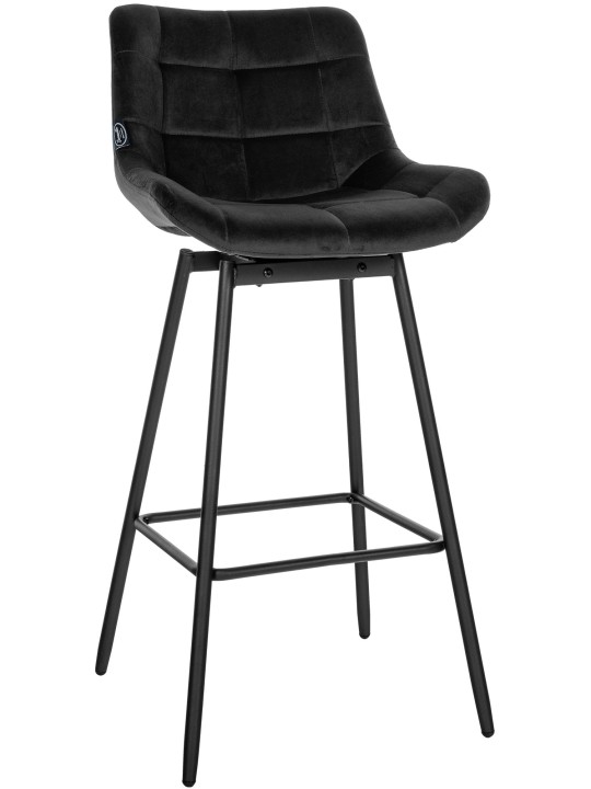 Weston Swivel Bar Stool Velvet, sort
