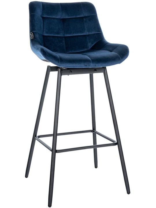 Weston Swivel Bar Stool Velvet, blå