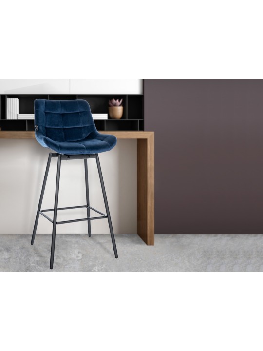 Weston Swivel Bar Stool Velvet, blå