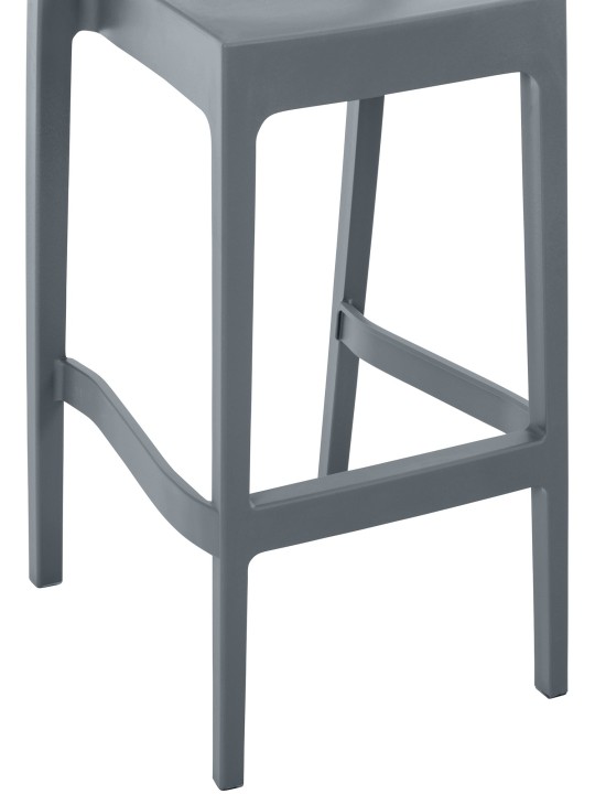 Sæt med 2 barstole Maya, mørkegrå