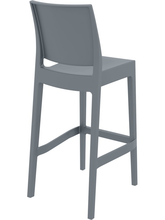 Sæt med 2 barstole Maya, mørkegrå