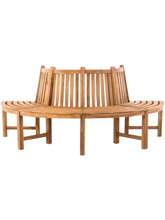 Leming træ bænk halvrund 200 cm, teak
