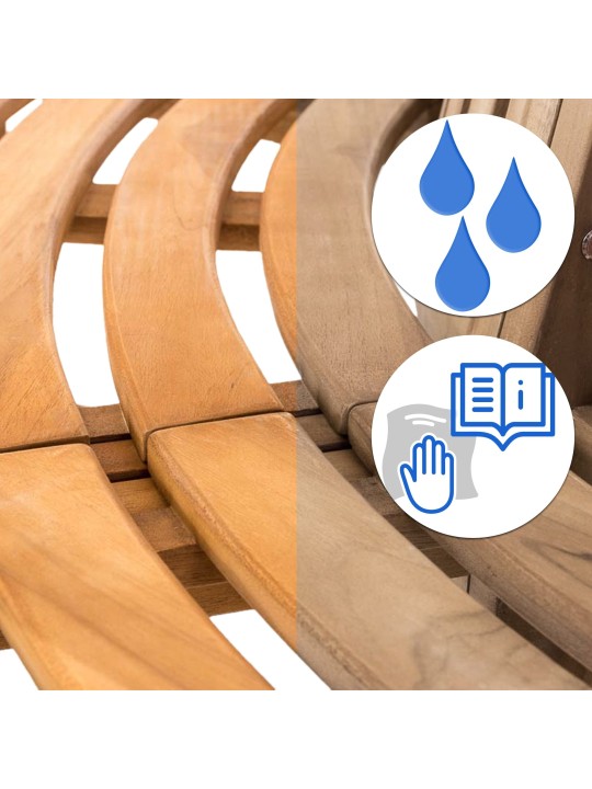 Leming træ bænk halvrund 200 cm, teak